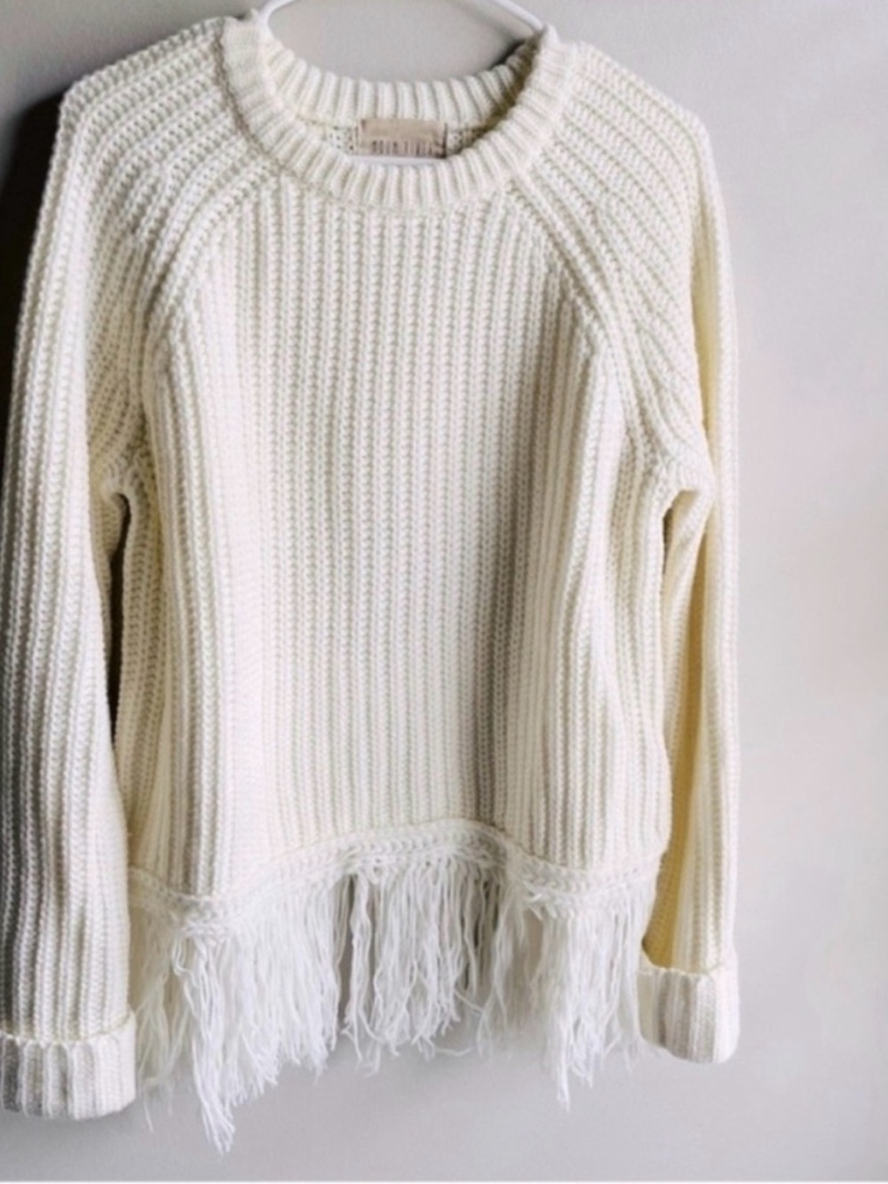 Moon River Fringe Sweater Large